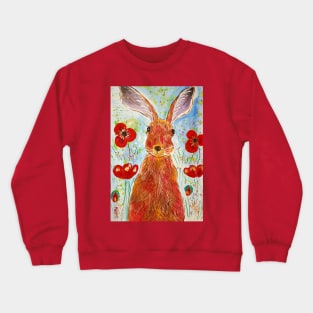 Hare among Poppies Crewneck Sweatshirt